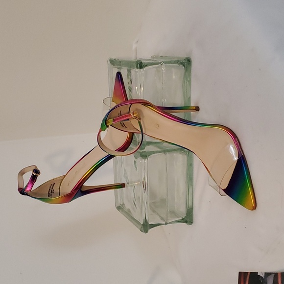 Anne Michelle Suede Strappy Rhinestone Stiletto Heel